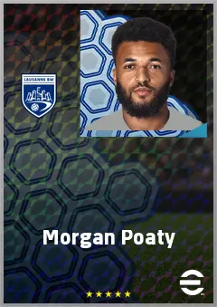 Morgan Poaty eFootball 2026 player card, 68 OVR LB