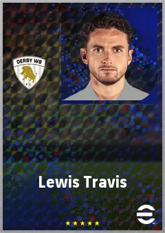 Lewis Travis eFootball 2026 player card, 71 OVR DMF