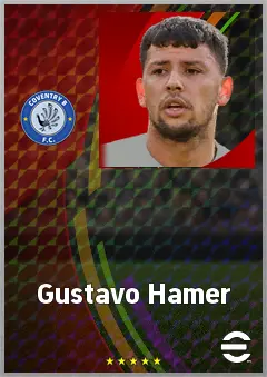 Gustavo Hamer eFootball 2026 player card, 74 OVR LMF