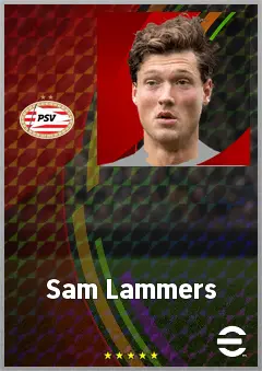 Sam Lammers eFootball 2026 player card, 72 OVR CF