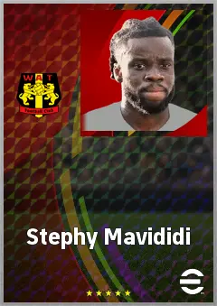 Stephy Mavididi eFootball 2026 player card, 72 OVR LWF