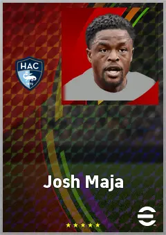 Josh Maja eFootball 2026 player card, 72 OVR CF