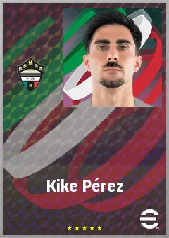 Kike Pérez eFootball 2026 player card, 72 OVR CMF