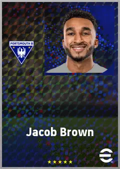 Jacob Brown eFootball 2026 player card, 73 OVR RWF
