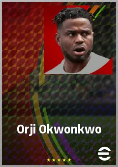 Orji Okwonkwo eFootball 2026 player card, 68 OVR RWF