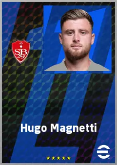 Hugo Magnetti eFootball 2026 player card, 74 OVR CMF