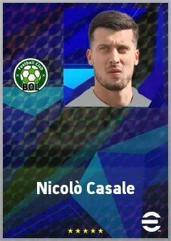 Nicolò Casale eFootball 2026 player card, 74 OVR CB