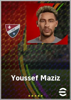Youssef Maziz eFootball 2026 player card, 72 OVR AMF
