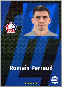 Romain Perraud eFootball 2026 player card, 74 OVR LB