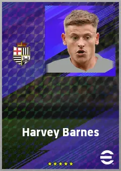 Harvey Barnes eFootball 2026 player card, 78 OVR LWF