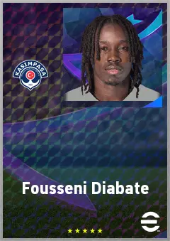 Fousseni Diabate eFootball 2026 player card, 70 OVR RWF