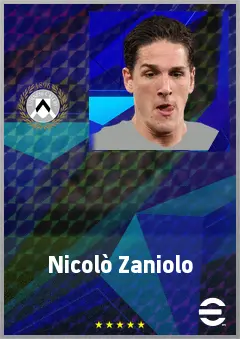 Nicolò Zaniolo eFootball 2026 player card, 77 OVR SS