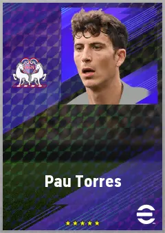 Pau Torres eFootball 2026 player card, 77 OVR CB