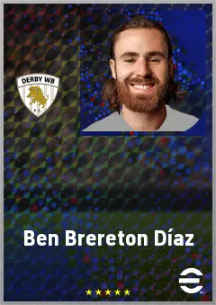 Ben Brereton Díaz eFootball 2026 player card, 73 OVR LWF