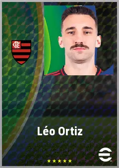 Léo Ortiz eFootball 2026 player card, 77 OVR CB