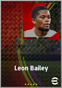Leon Bailey eFootball 2026 player card, 76 OVR RMF