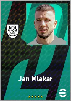 Jan Mlakar eFootball 2026 player card, 69 OVR CF