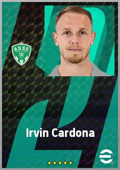 Irvin Cardona eFootball 2026 player card, 70 OVR RWF