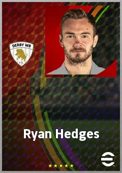 Ryan Hedges eFootball 2026 player card, 70 OVR RWF