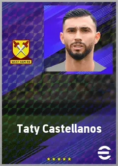 Taty Castellanos eFootball 2026 player card, 76 OVR CF