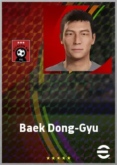 Baek Dong-Gyu eFootball 2026 player card, 65 OVR CB