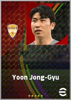 Yoon Jong-Gyu eFootball 2026 player card, 67 OVR RB