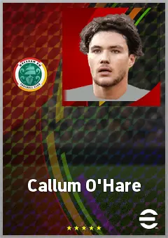 Callum O'Hare eFootball 2026 player card, 73 OVR AMF