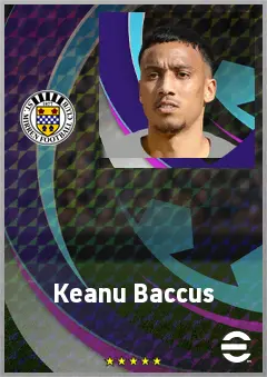 Keanu Baccus eFootball 2026 player card, 70 OVR CMF