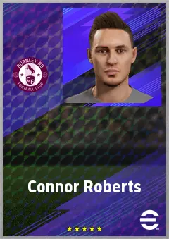 Connor Roberts eFootball 2026 player card, 72 OVR RB