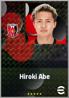 Abe Hiroki eFootball 2026 player card, 66 OVR LWF