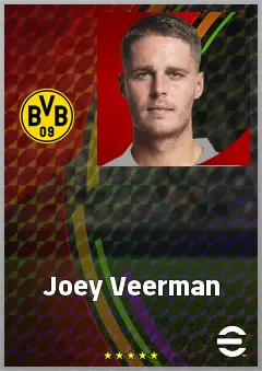 Joey Veerman eFootball 2026 player card, 77 OVR CMF