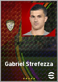 Gabriel Strefezza eFootball 2026 player card, 74 OVR LWF