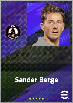 Sander Berge eFootball 2026 player card, 76 OVR DMF