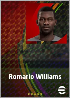 Romario Williams eFootball 2026 player card, 69 OVR CF