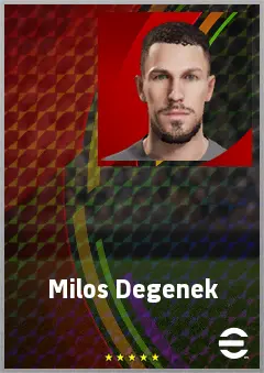 Milos Degenek eFootball 2026 player card, 72 OVR CB