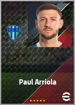 Paul Arriola eFootball 2026 player card, 72 OVR RWF