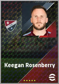 Keegan Rosenberry eFootball 2026 player card, 71 OVR RB