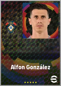 Alfon González eFootball 2026 player card, 71 OVR LWF