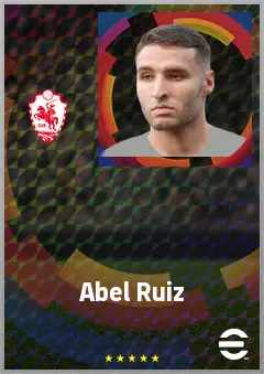 Abel Ruiz eFootball 2026 player card, 71 OVR CF