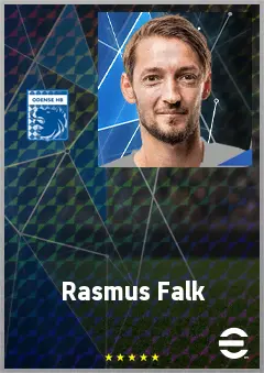 Rasmus Falk eFootball 2026 player card, 72 OVR CMF