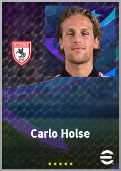 Carlo Holse eFootball 2026 player card, 72 OVR AMF