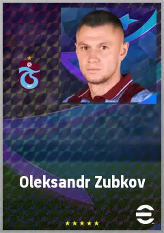 Oleksandr Zubkov eFootball 2026 player card, 75 OVR RWF