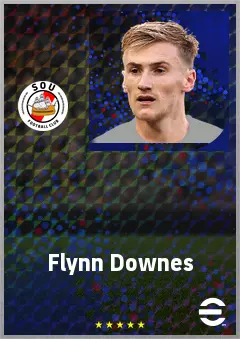 Flynn Downes eFootball 2026 player card, 73 OVR DMF