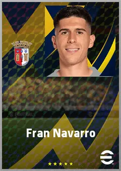 Fran Navarro eFootball 2026 player card, 73 OVR CF