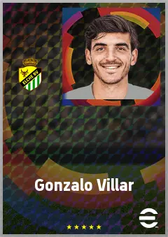 Gonzalo Villar eFootball 2026 player card, 72 OVR CMF