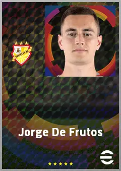 Jorge De Frutos eFootball 2026 player card, 75 OVR RMF