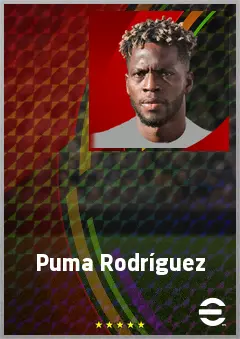 Puma Rodríguez eFootball 2026 player card, 72 OVR LWF