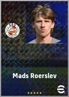 Mads Roerslev eFootball 2026 player card, 72 OVR RB