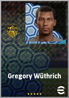 Gregory Wüthrich eFootball 2026 player card, 70 OVR CB