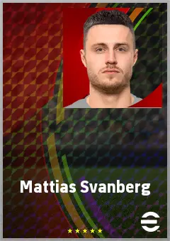 Mattias Svanberg eFootball 2026 player card, 75 OVR CMF